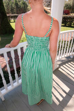 Load image into Gallery viewer, The Amen Stripe Midi Dress-Green