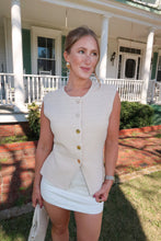 Load image into Gallery viewer, Gossip Girl Knit Sweater Vest- Cream