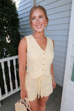 Load image into Gallery viewer, Lemon Drop Vest Top Set-Butter Yellow