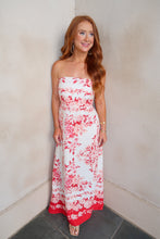 Load image into Gallery viewer, Daphne Floral Strapless Midi Dress