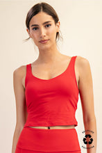 Load image into Gallery viewer, Cherry V Neck Yoga Top Set- Red
