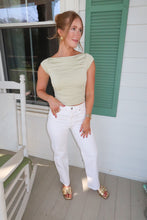 Load image into Gallery viewer, Ashton Ruched Knit Top-Light Olive