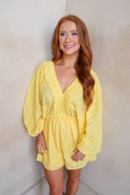 Load image into Gallery viewer, Sol Smocked Eyelet Romper-Yellow