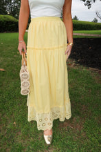 Load image into Gallery viewer, Daze Eyelet Maxi Skirt-Yellow