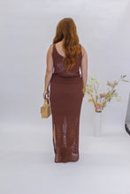 Load image into Gallery viewer, Baxa Eyelet Skirt Set- Brown