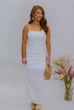 Load image into Gallery viewer, Bondi Ruched Maxi Dress- White