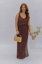 Load image into Gallery viewer, Baxa Eyelet Skirt Set- Brown