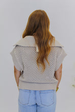 Load image into Gallery viewer, Austin Collar Knit Zipper Top-Stone