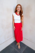 Load image into Gallery viewer, Cabo Woven Maxi Skirt-Red