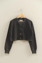 Load image into Gallery viewer, Keeley Washed Cropped Cardigan-Black