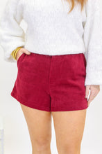 Load image into Gallery viewer, Loving You Corduroy Shorts- Burgundy
