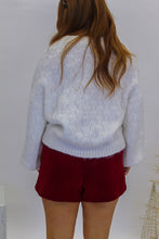 Load image into Gallery viewer, Krystal Fuzzy Knit Sweater-White
