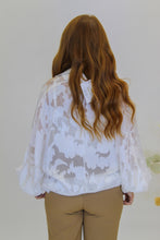 Load image into Gallery viewer, Cresley Floral Sheer Top- White