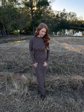 Load image into Gallery viewer, Fall in Love Lace Midi Dress-Brown