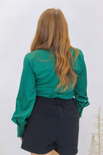 Load image into Gallery viewer, Happy Season Button Up Top- Emerald