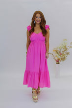 Load image into Gallery viewer, Sweetheart Shirred Midi Dress-Pink
