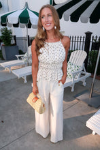 Load image into Gallery viewer, Dollie Polka Dot Halter Peplum Top-Oatmeal