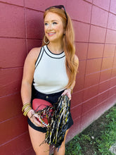 Load image into Gallery viewer, Tina Halter Knit Top- Black/White