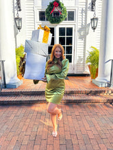 Load image into Gallery viewer, Winter Green Velvet Mini Dress- Green