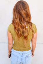 Load image into Gallery viewer, Calver Ruched Knit Top- Olive