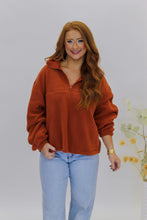 Load image into Gallery viewer, Nice & Easy Sherpa Half Zip -Clay