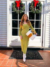 Load image into Gallery viewer, Beckett Fuzzy Knit Midi Dress- Matcha
