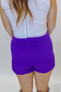 Lena Asymmetrical Wrap Skort - Purple