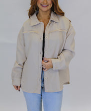 Load image into Gallery viewer, Layton Chic Fray Detail Shacket- Beige