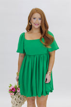 Load image into Gallery viewer, Everlasting Puff Sleeve Dress- Green
