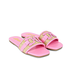 Sharpay Raffia Flip Flops- Pink