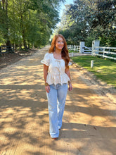 Load image into Gallery viewer, Hillary Puff Sleeve Bow Detail Top