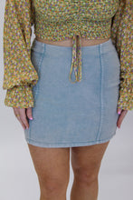 Load image into Gallery viewer, Farren Washed Pannel Mini Skirt- Dusty Mint
