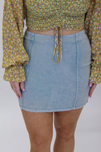 Load image into Gallery viewer, Farren Washed Pannel Mini Skirt- Dusty Mint
