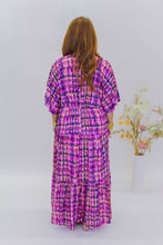 Load image into Gallery viewer, Give Love Plaid Maxi Dress- Pink
