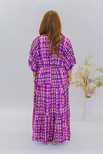 Load image into Gallery viewer, Give Love Plaid Maxi Dress- Pink