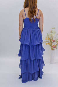 Tiered Ruffle Maxi Dress- Midnight Blue