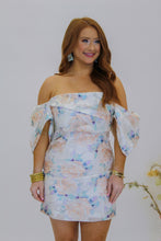Load image into Gallery viewer, Classic Chic Off Shoulder Floral Mini Dress- Cream
