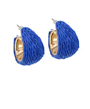Load image into Gallery viewer, Wrapped Raffia Hoops
