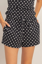 Load image into Gallery viewer, Darling Polka Dot Drawstring Shorts- Black