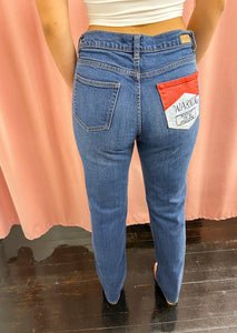 Isabelle Renee Art x GB- Red “Warning” Jeans