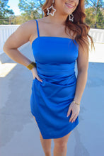 Load image into Gallery viewer, Holland Ruched Midi Dress- Royal