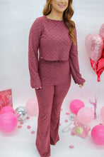 Load image into Gallery viewer, Carolina Love Checkered Flare Pants- Burgundy