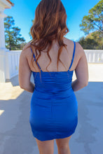 Load image into Gallery viewer, Holland Ruched Midi Dress- Royal