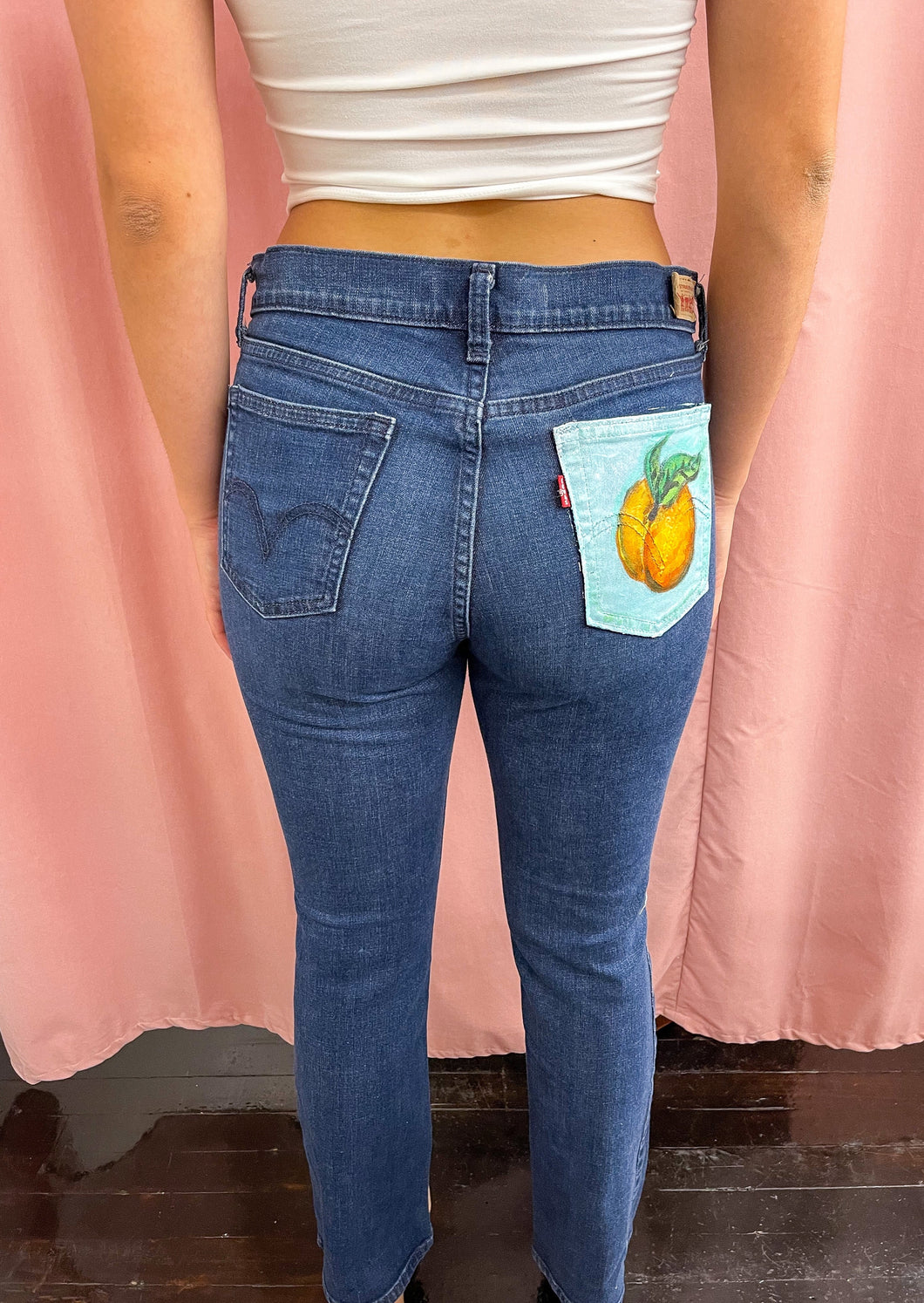 Isabelle Renee Art x GB- Blue Peach Jeans