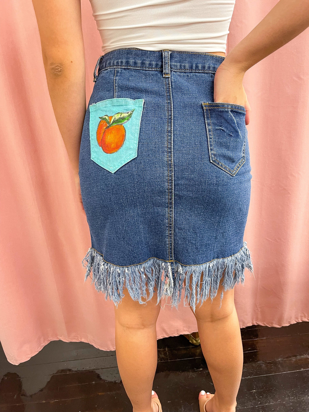 Isabelle Renee Art x GB- Blue Peach Skirt