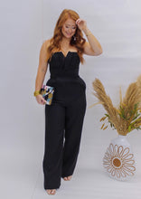Load image into Gallery viewer, Forever Classy Strapless V Neck Jumpsuit- Black