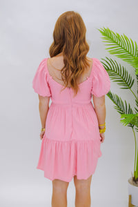 Make You Blush Mini Dress- Pink