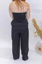 Load image into Gallery viewer, Forever Classy Strapless V Neck Jumpsuit- Black