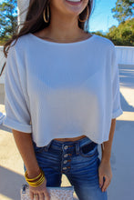 Load image into Gallery viewer, Tanner Boxy Knit Crop Fit- Off White