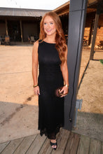 Load image into Gallery viewer, Take Time Lace Midi Dress-Black

